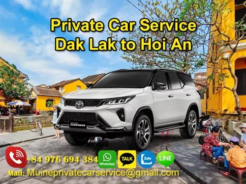 Private Car From Dak Lak to Hoi An