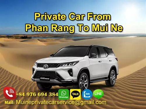 Private car from Phan Rang to Mui Ne