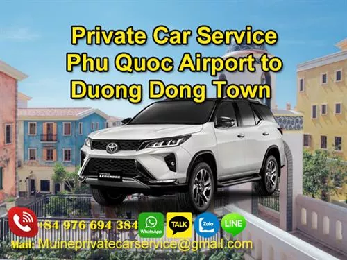 Private Car From Phu Quoc Airport To Duong Dong Town