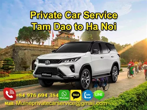 Private Car From Tam Dao To Ha Noi