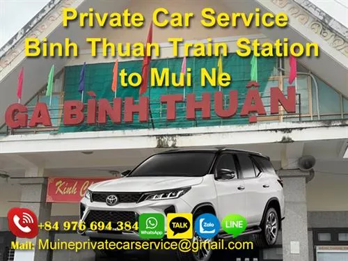 Private car from Binh Thuan train to Mui Ne