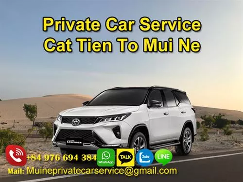Private car Cat Tien to Mui Ne