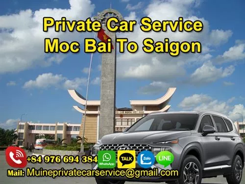 Private car Moc Bai to Saigon