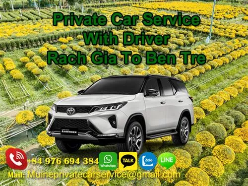 Private car from Rach Gia To Ben Tre