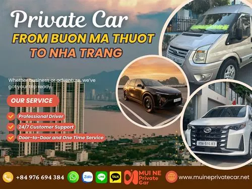 Buon Ma Thuot to Nha Trang by Private Car