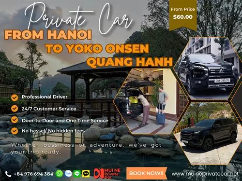 Hanoi to Yoko Onsen Quang Hanh Private Car Transfer