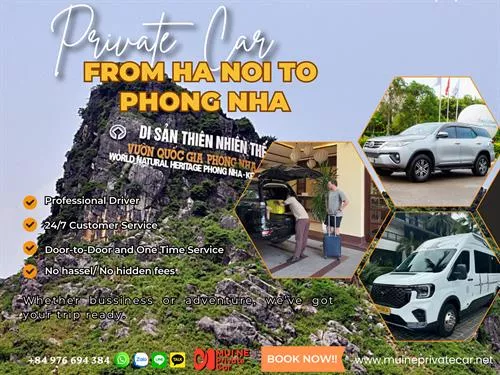 Ha Noi to Phong Nha By Private Car Transfer