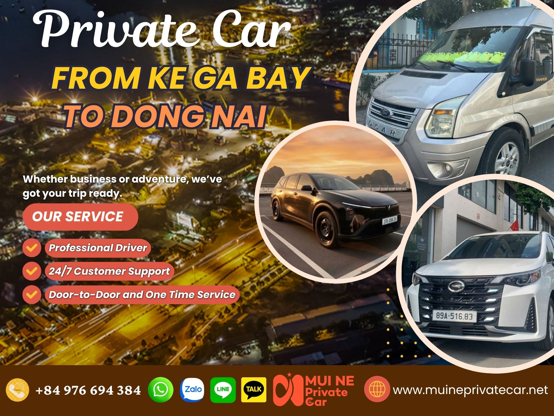 Ke Ga Bay to Dong Nai Private Car Transfer - Mui Ne Private Car