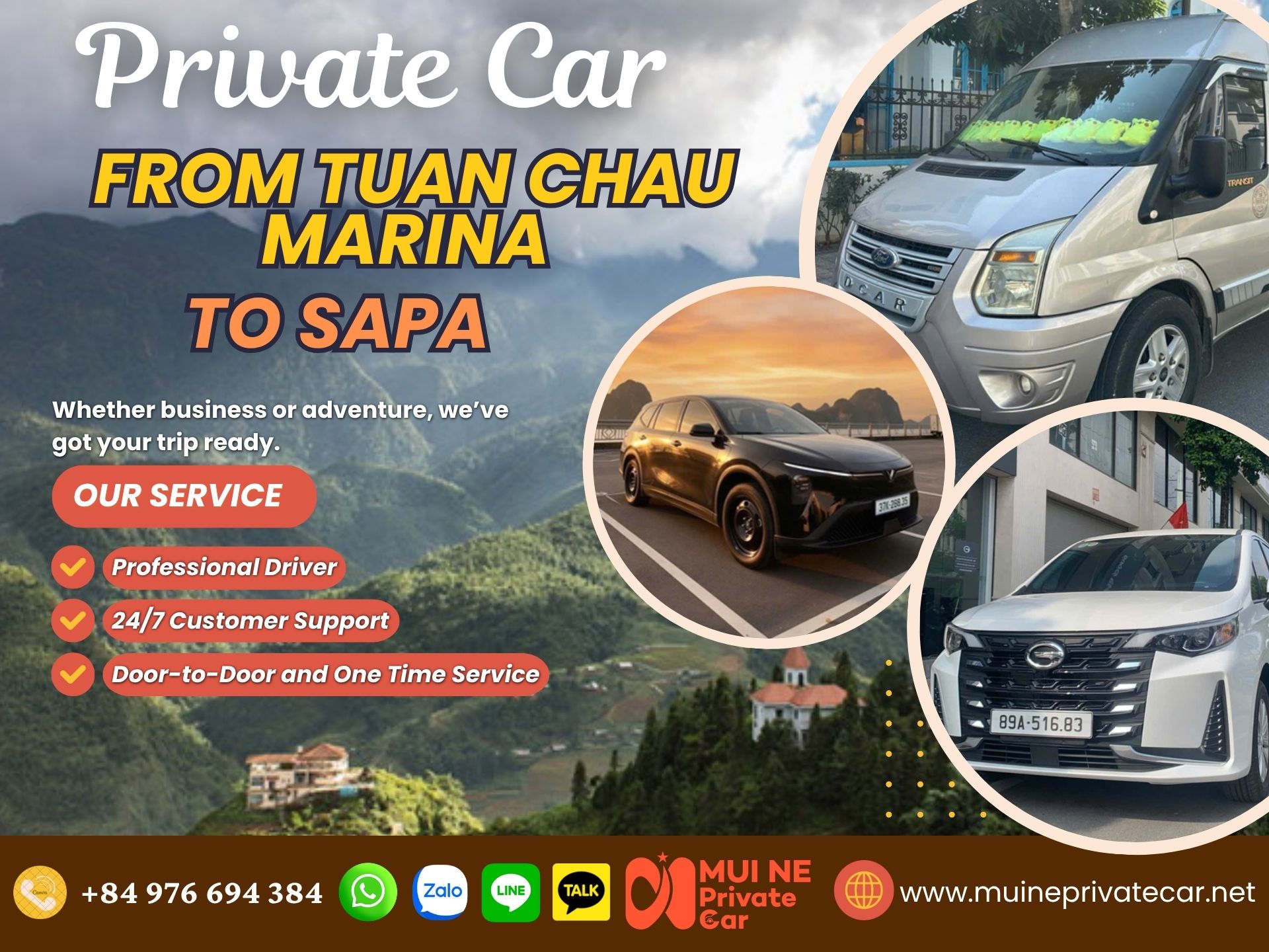 Tuan Chau Marina to Sapa Private Car Transfer - Mui Ne Private Car