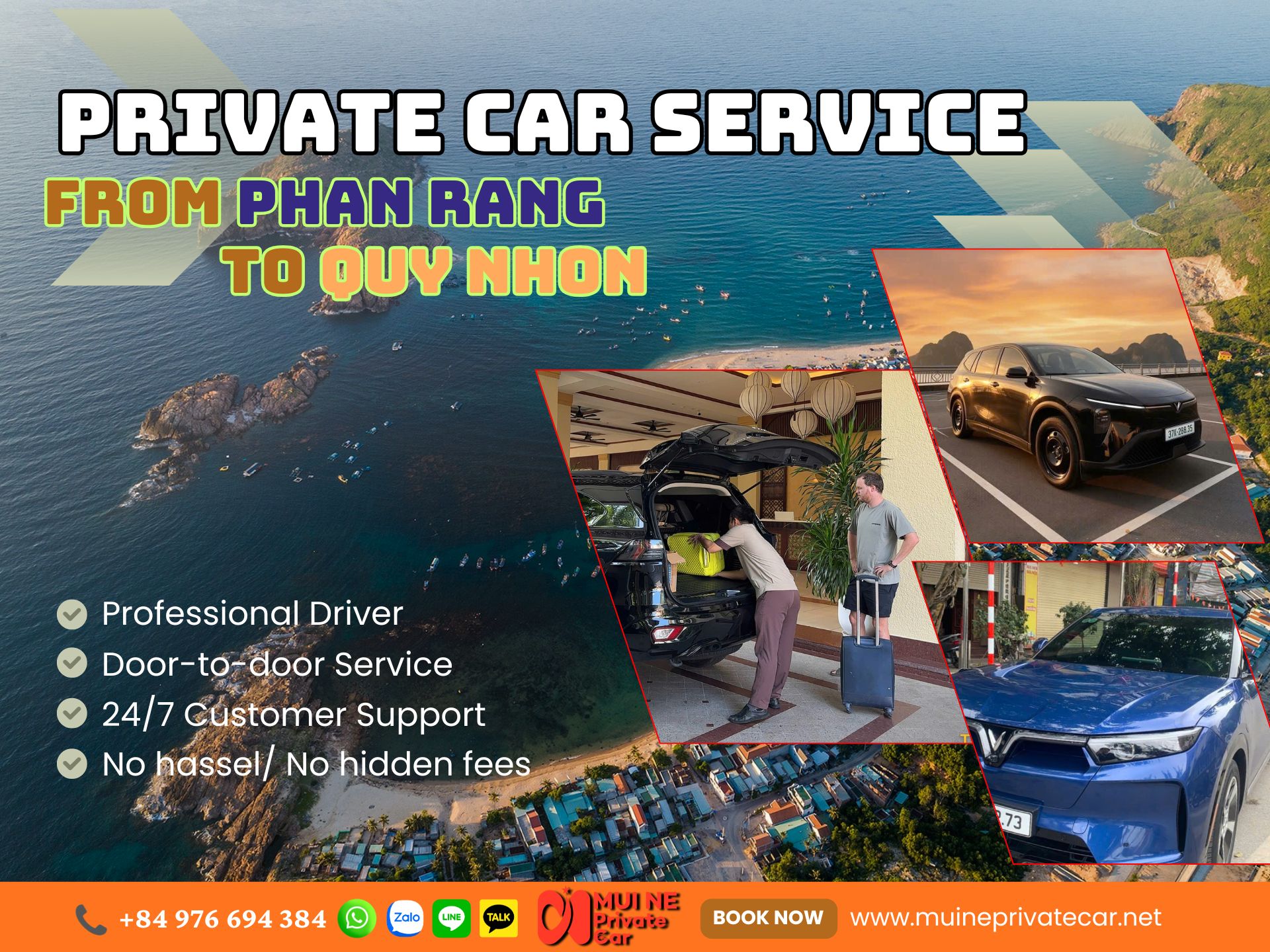 Phan Rang to Quy Nhon Private Car Transfer - Mui Ne Private Car