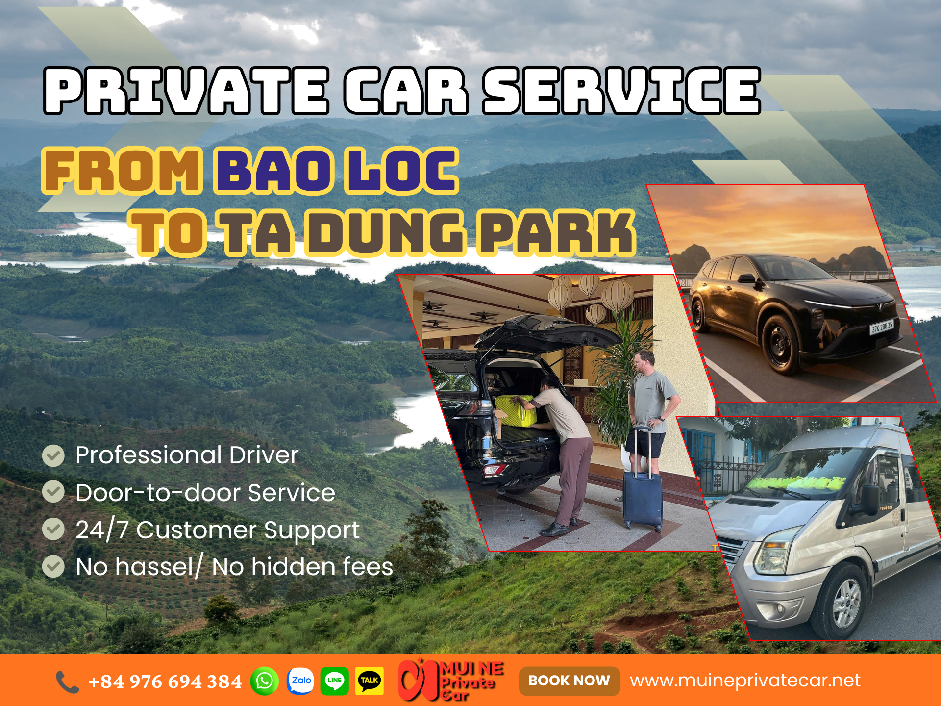 Bao Loc to Ta Dung National Park Private Car Transfer - Mui Ne Private Car