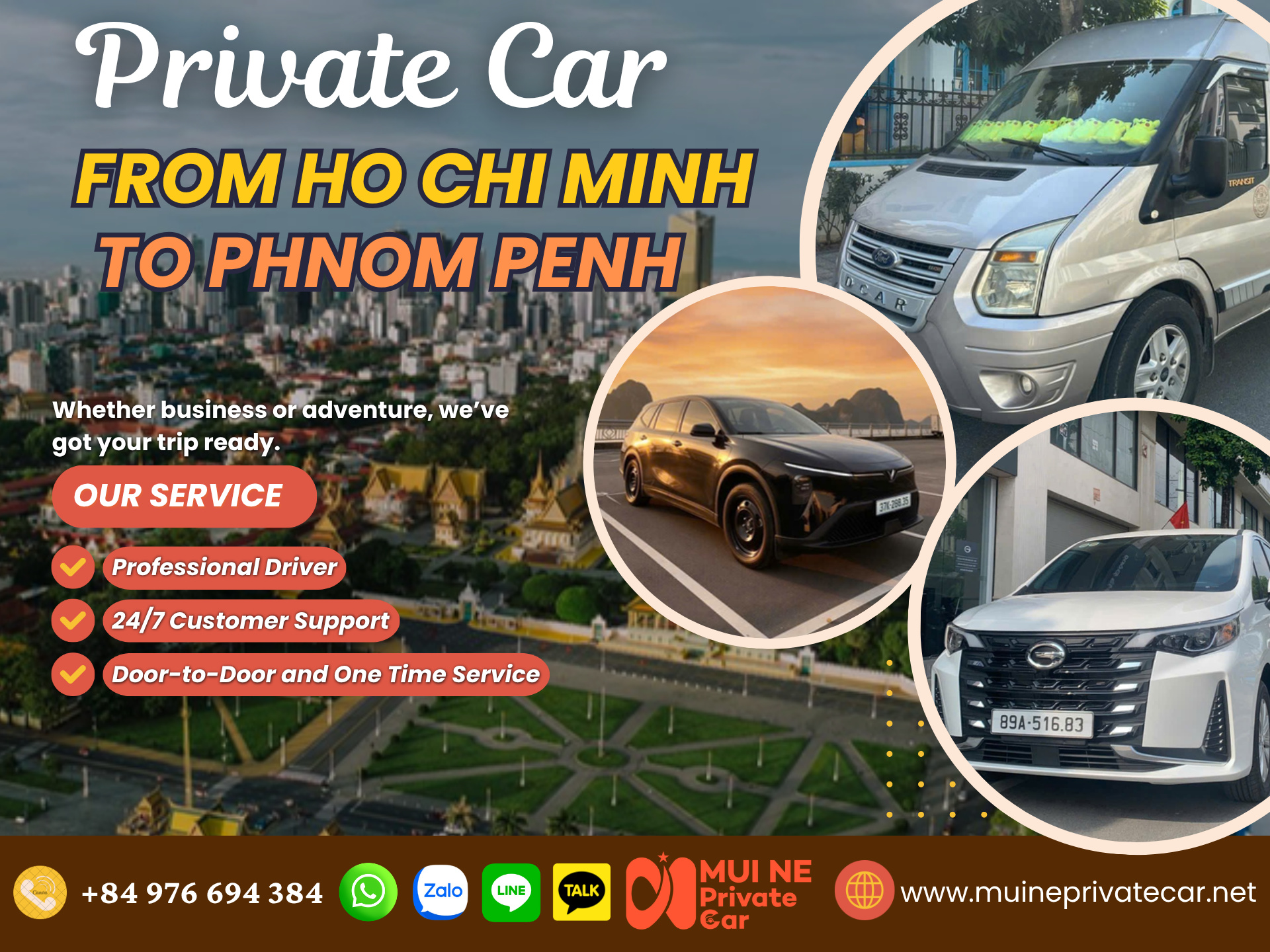 Ho Chi Minh City to Phnom Penh Private Car Transfer - Mui Ne Private Car