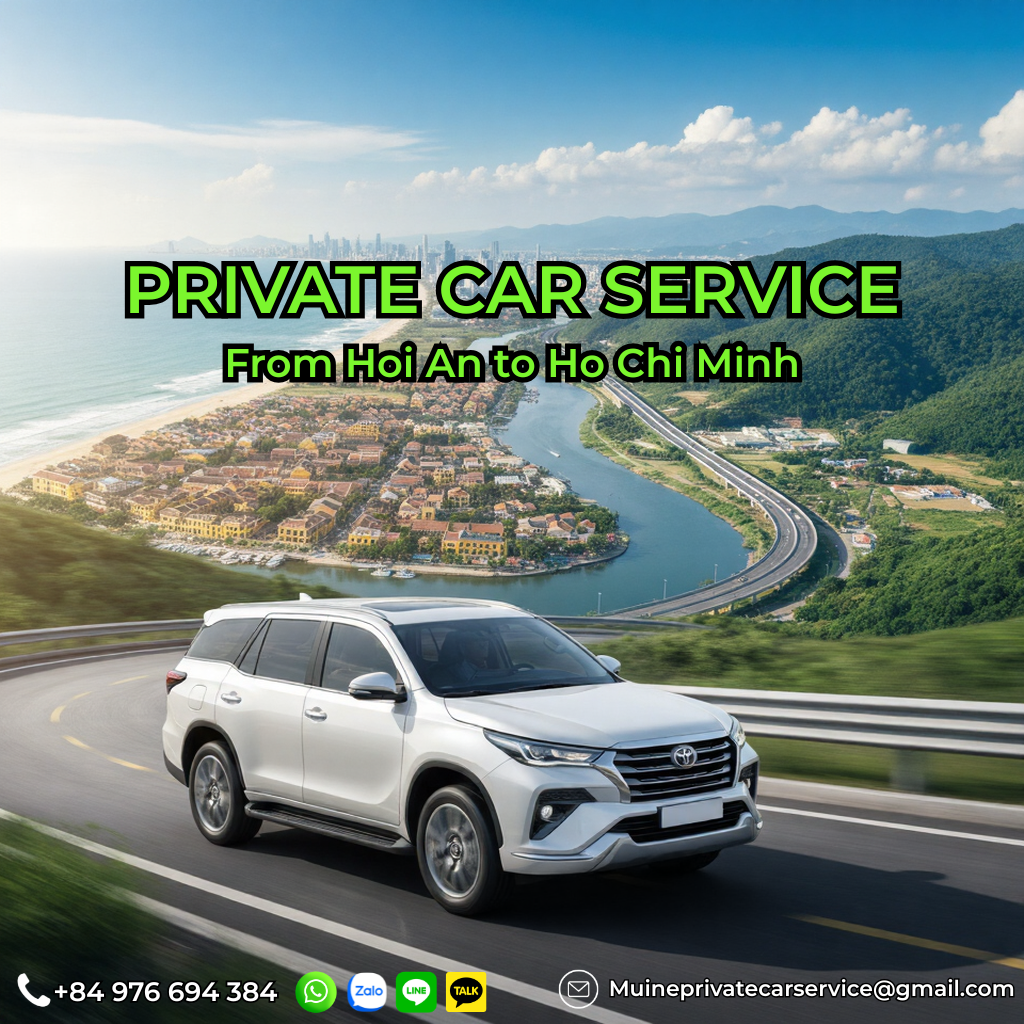 Private car Hoi An to Ho Chi Minh