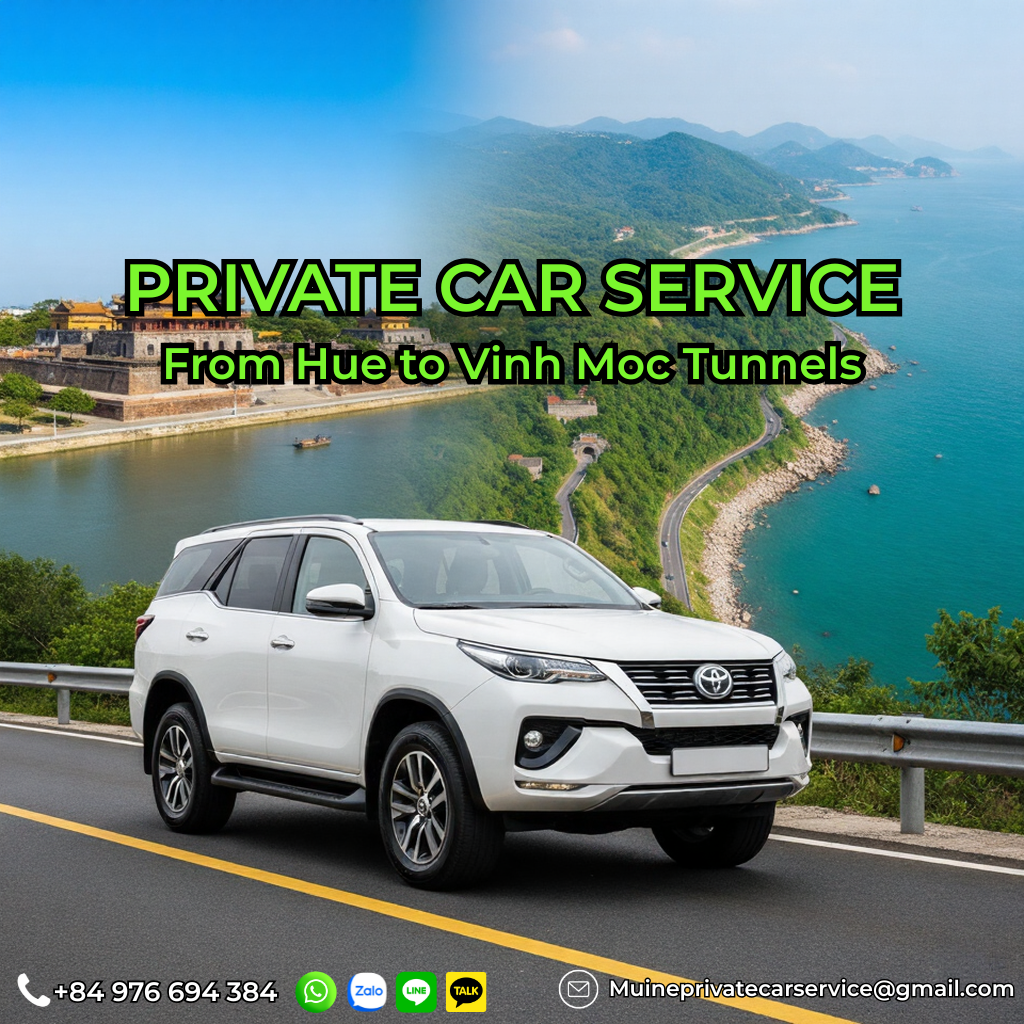 Private car Hue to Vinh Moc Tunnels