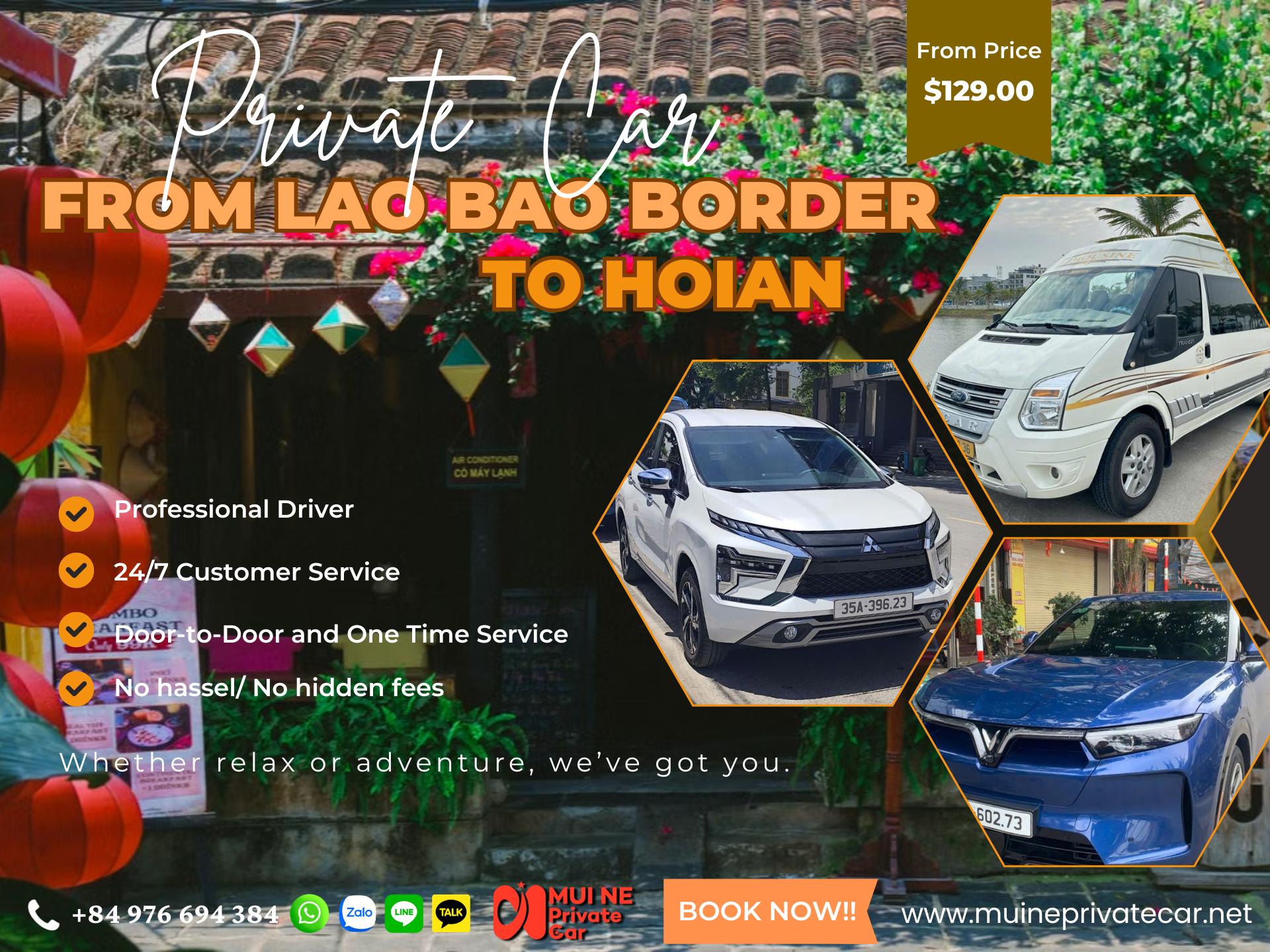 Lao Bao Border to Hoi An Private Car Transfer - Mui Ne Private Car