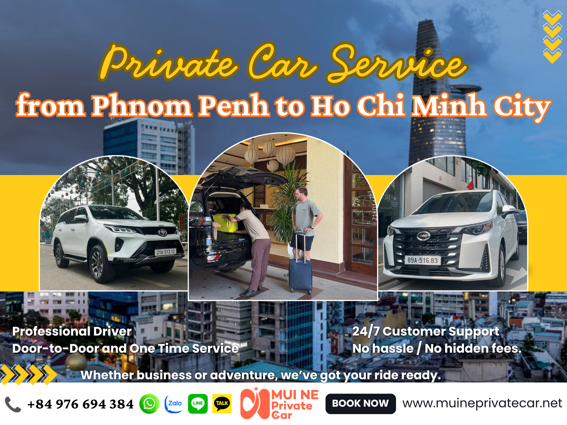 Phnom Penh to Ho Chi Minh City Private Car Transfer - Mui Ne Private Car