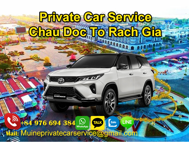 Private car Chau Doc to Rach Gia via DT948 and QL80
