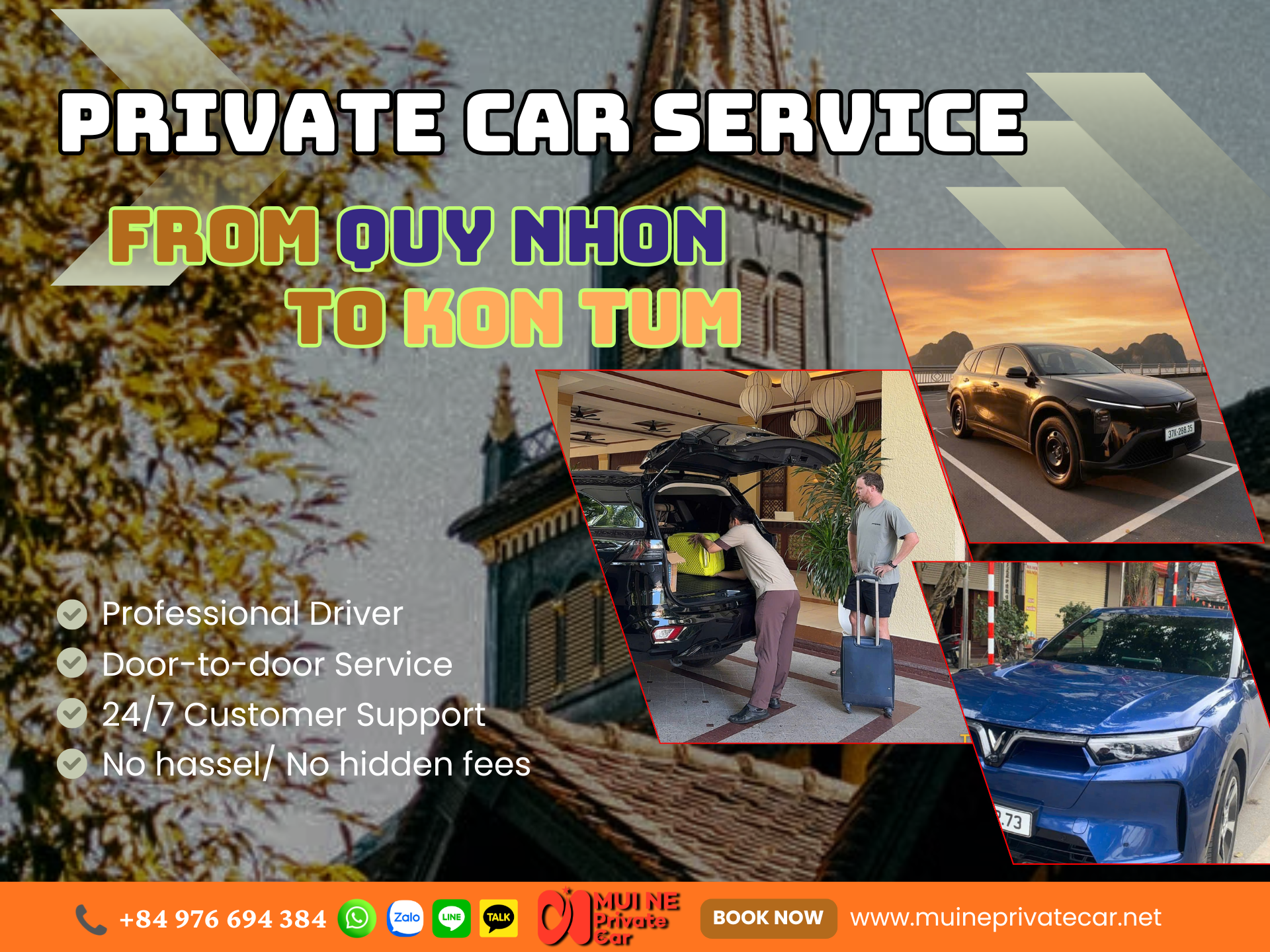 Quy Nhon to Kon Tum Private Car Transfer - Mui Ne Private Car