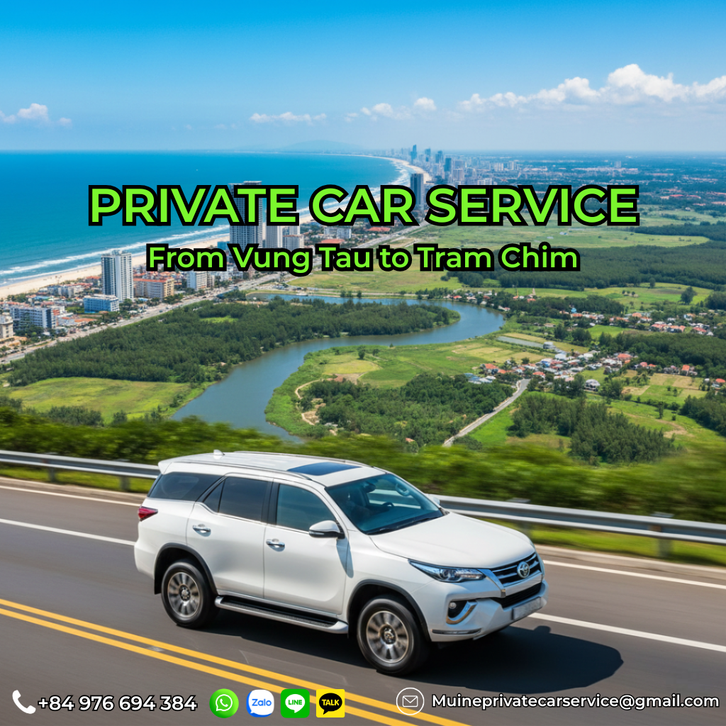 Private car Vung Tau to Tram Chim