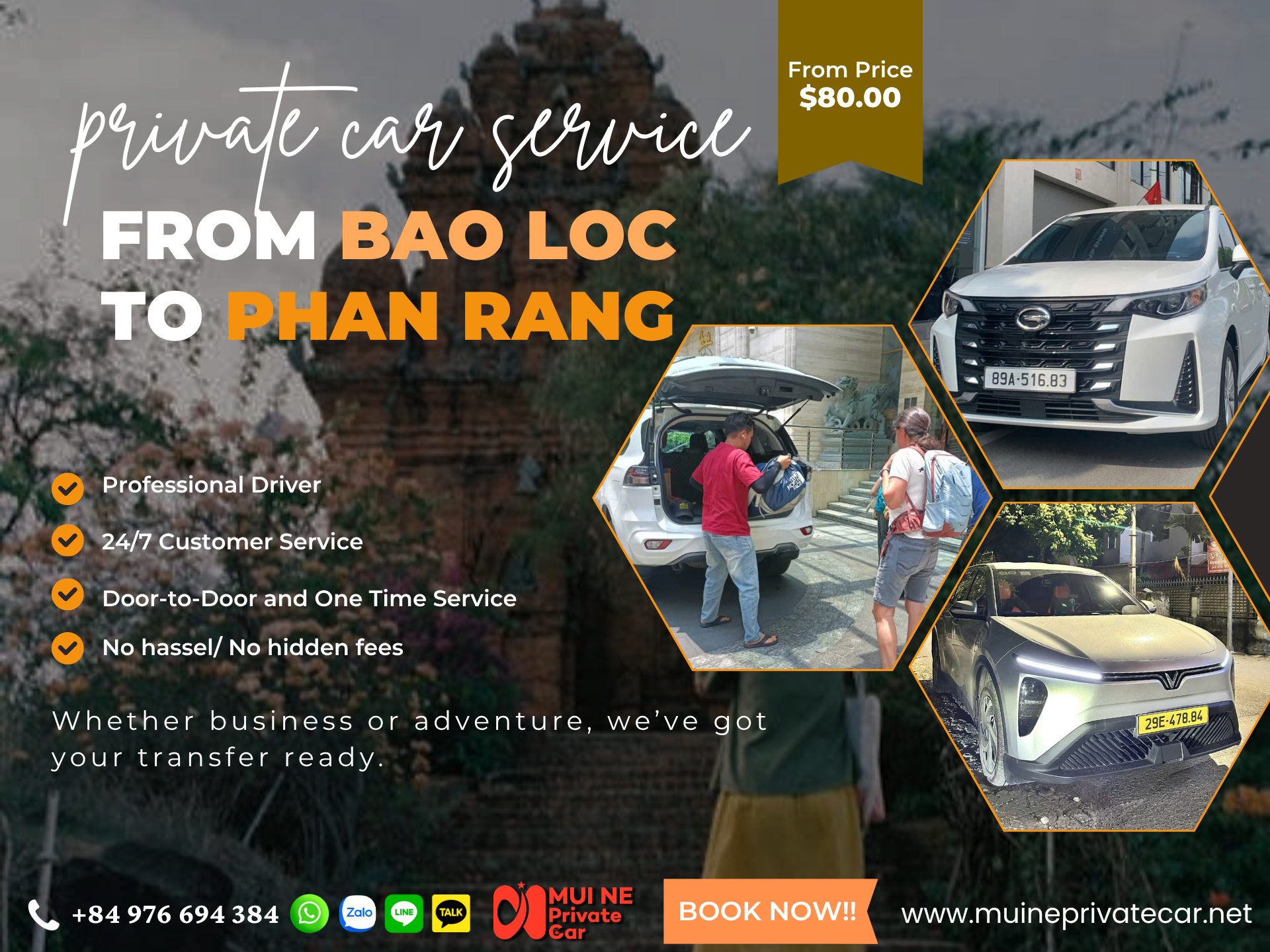 Bao Loc to Phan Rang Private Car Transfer - Mui Ne Private Car