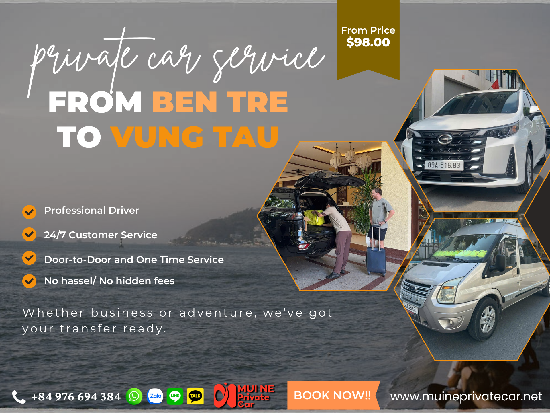 Ben Tre to Vung Tau Private Car Transfer - Mui Ne Private Car