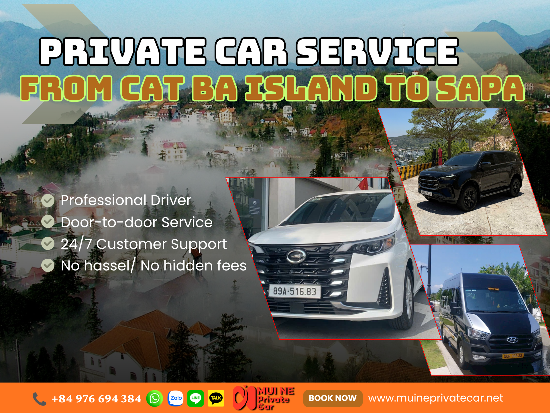 Cat Ba Island to Sapa Private Car Transfer – Mui Ne Private Car