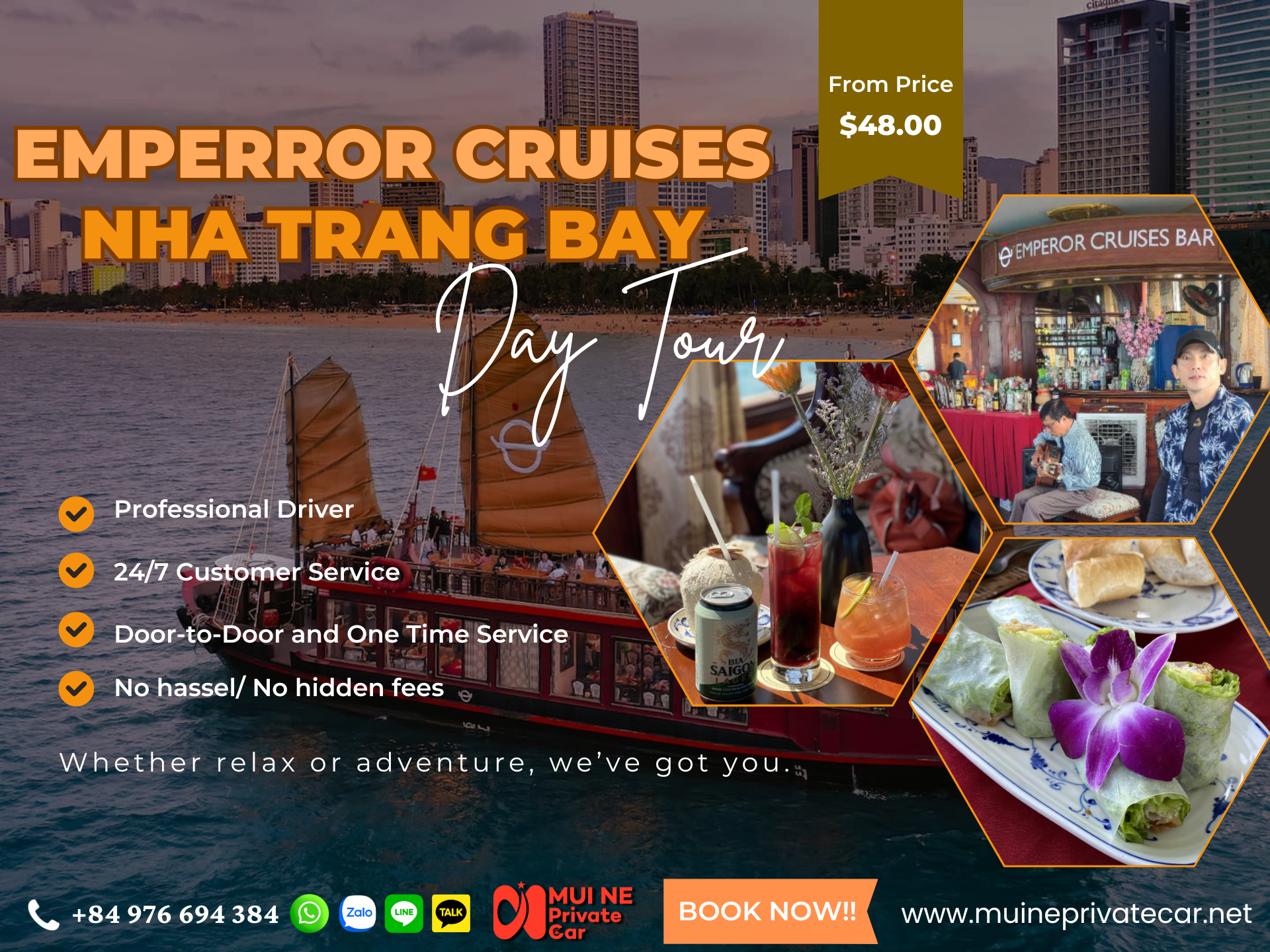Emperor Cruise Nha Trang Bay aerial view