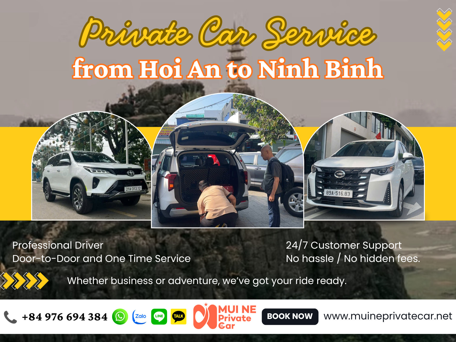 Hoi An to Ninh Binh Private Car Transfer - Mui Ne Private Car