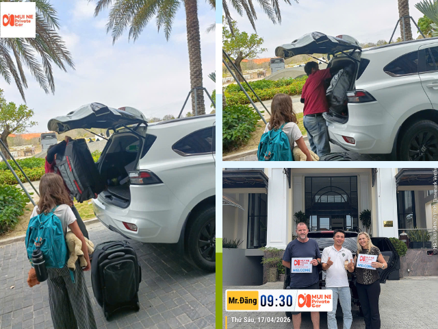 Load the luggage onto the vehicle